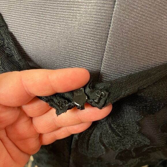 MILANO Black Lace Full Length Cocktail Formal Dress  8 #E1883 - Picture 10 of 15